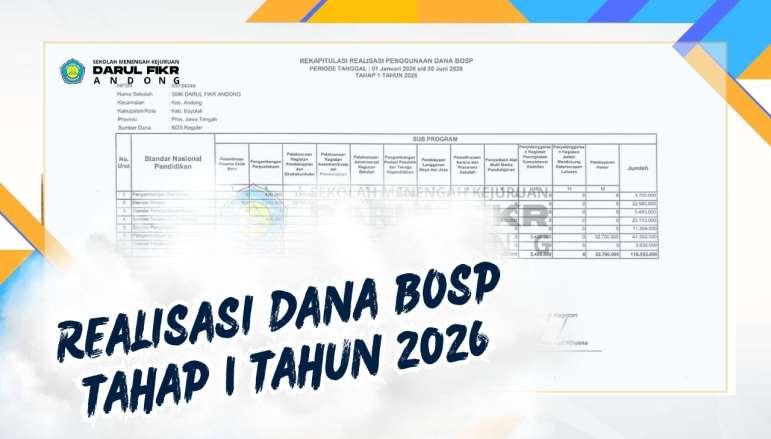 SMK Darul Fikr Andong Tunjukkan Transparansi Anggaran, Publikasikan Laporan Dana BOSP Reguler Semester 1 2026